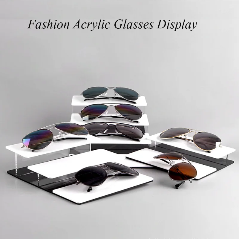 Glasses Holder Organizer Sunglasses Showcase Stand High Quality 2/3/4-layer White&Black Acrylic Sunglasses Display Riser Stand