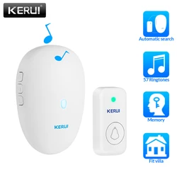 KERUI-M521 Outdoor campainha sem fio, Smart Home Security, Bem-vindo Chime Kit, Porta Bell Alarme, Luz LED, Bateria Botão Outdoor