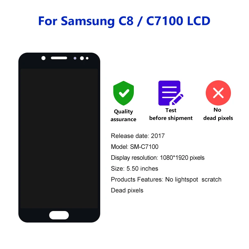 New Super AMOLED For Samsung Galaxy C8 Display C7100 LCD Touch Screen Digitizer For Samsung C8 LCD C710F