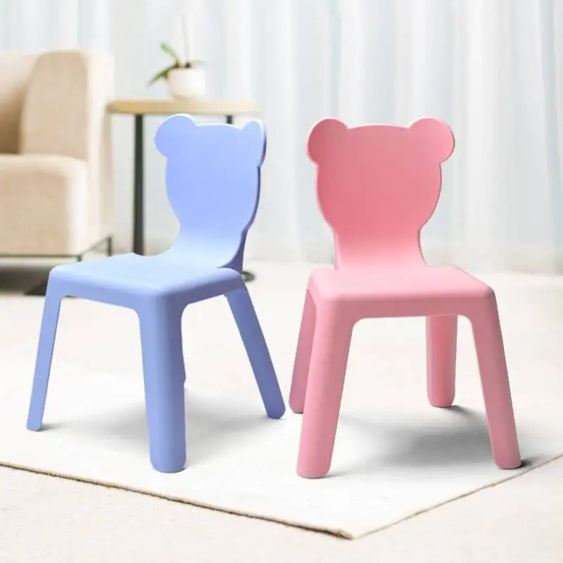 стулья для кухни Thick Bench Children Back Chair Baby Dining Seat Furniture Plastic Non-slip Small Chairs Household Stool Silla