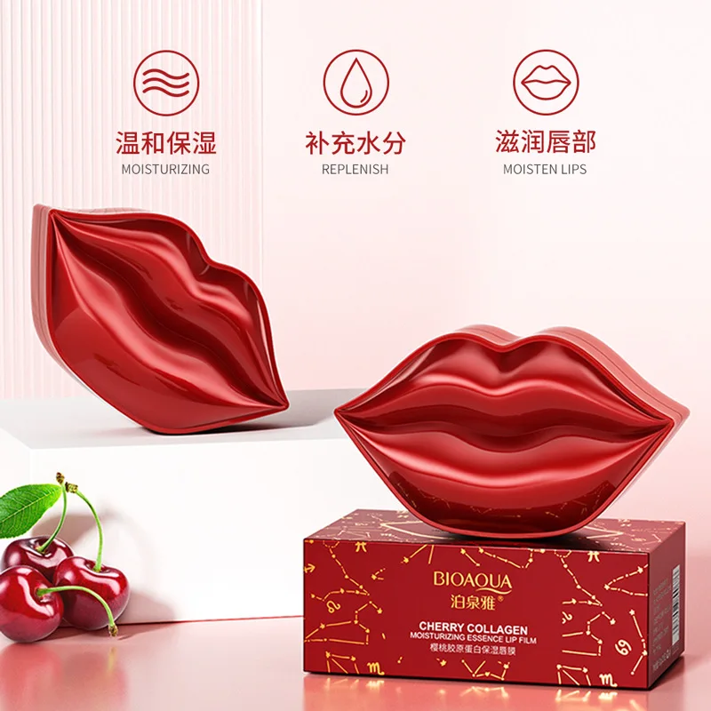 Bioaqua Cherry collagen moisturizing hydrating moist improve regular water tender lip film lip lines to winter 20Pcs