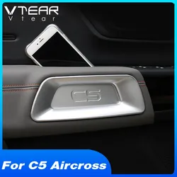 Vtear Car Inner Door Handle Storage Box Cover Interior Door Armrest Panel Trims Decoration Accessories For Citroen C5 Aircross