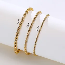 Chic Flash Twisted Rope Chain Bracelets for Women, Anti Allergy Stainless Steel Wrist Gifts Jewelry, Adjustable