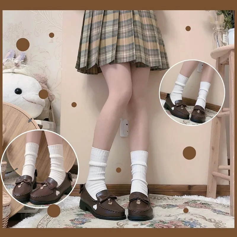 Japanese sweet lolita student jk uniform shoes  flat heel kawaii girl cosplay shoes comfortable women shoes loli cos Lolita