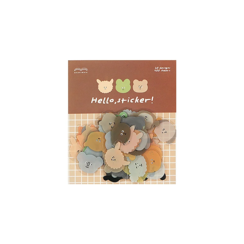 100 Pcs/Pack PET Bear Waterproof Scrapbooking Self Adhesive Stickers