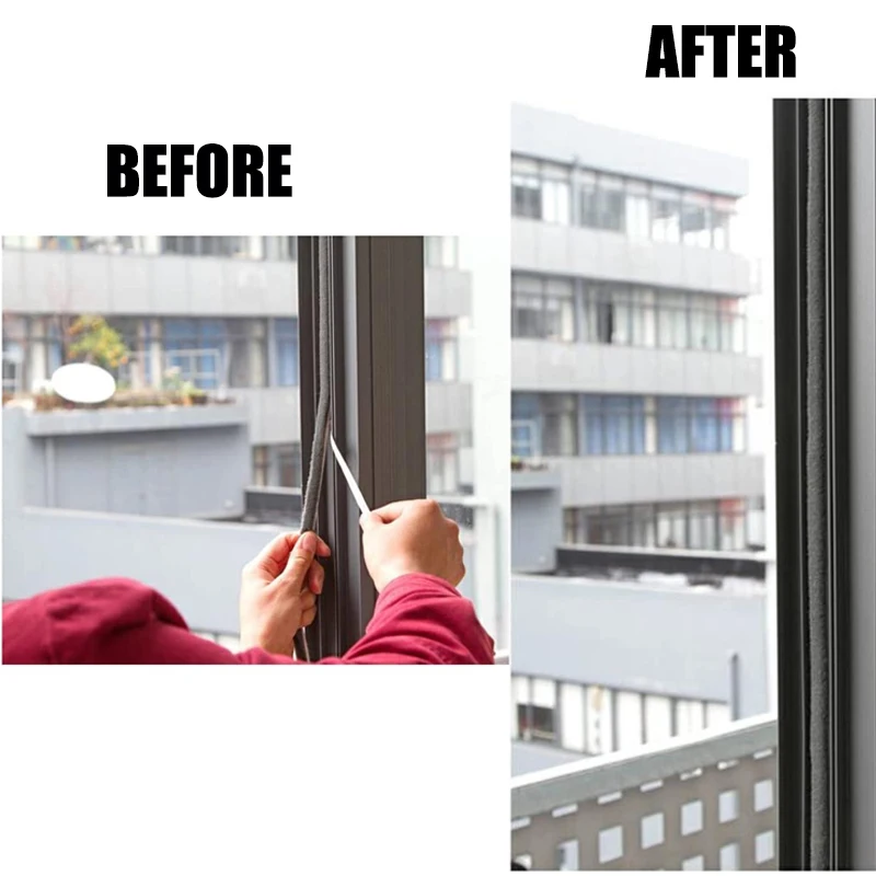 3/5M Door Window Sealing Strip Sound Wind-proof Brush Strip Home Door Window Tape Strip Gasket Self Adhesive Windshield Tape image 4