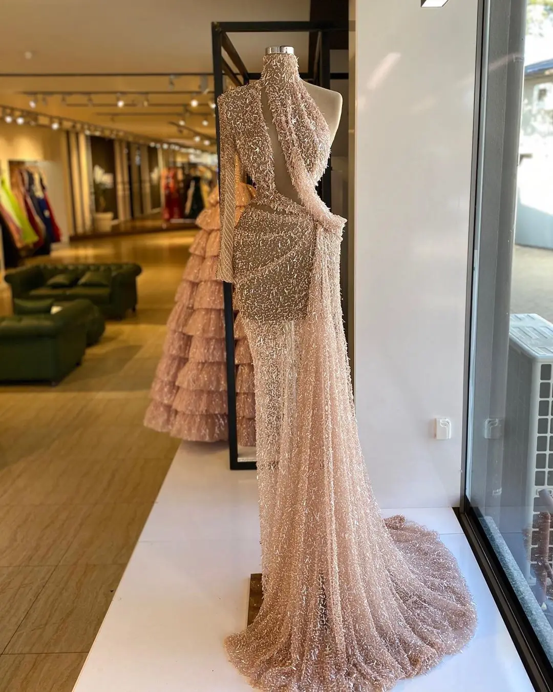 LORIE Modern Mermaid Evening Dress 2021 elegante Tulle paillettes collo alto abiti da ballo abito da sera lungo abiti da sera