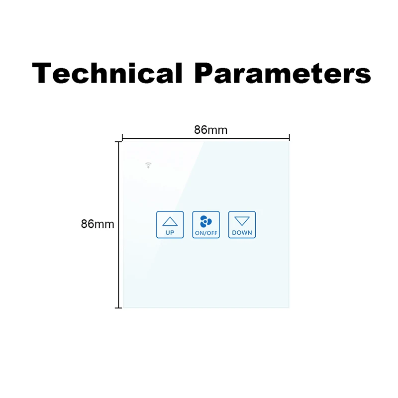 Fan Speed Control Touch Switch Wifi Smart Deluxe Crystal Panel Switch Tuay App Remote Control 90V 250V EU UK Wireless Switch