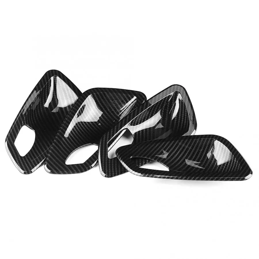 Interior Door Handle Bowl Trim Cover Fit for BMW E90 3 Series 2005 2006 2007 2008 2009 2010 2012 4Pcs Carbon Fiber Texture