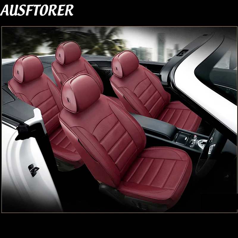 

AUSFTORER Cowhide & PVC Leather Seat Cushions for Hyundai Genesis 2008-2012 Accessories Custom Fit Seats Covers 5 Seats Supports