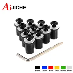 Motorcycle Windshield Bolts Screw Nut Fastener Kit M5 5mm 10PCS For CBR 600 RR/F4i/F4 VFR 800 Steed 1000RR CB1000R CRF250L