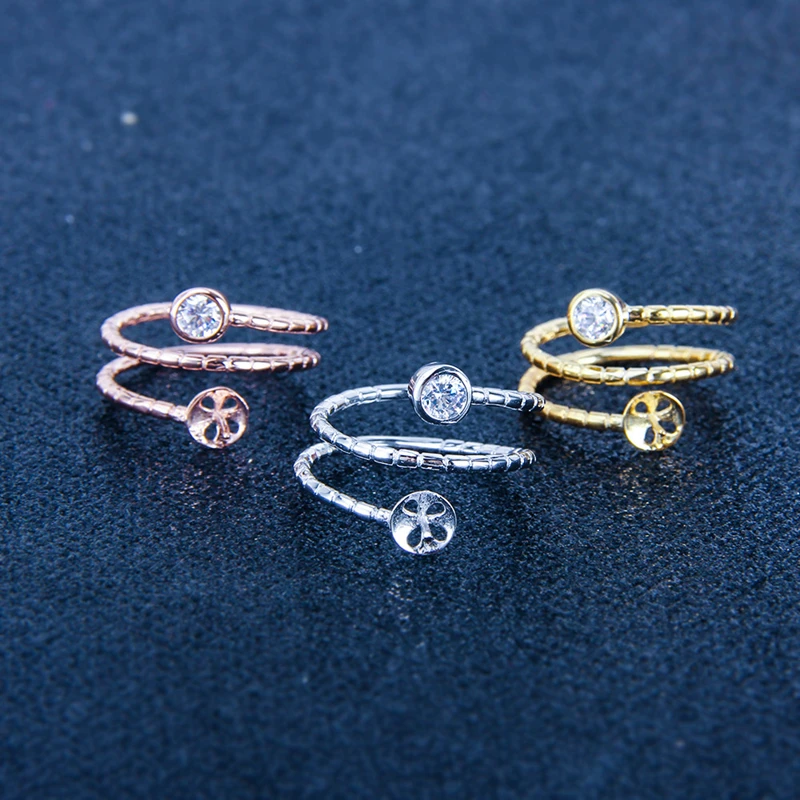 CLUCI Fashion 925 Sterling Silver Rose Gold Twisted Snake Party Ring Women Unique Gift Jewelry SR2063SB - view 2