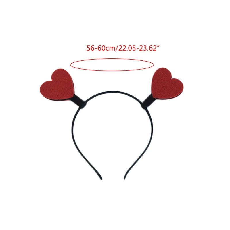 Funny Red Love Heart Arrow Boppers Headband Valentines Day Elastic Hair Hoop Hair Accessories for Holiday Festival Costume Party