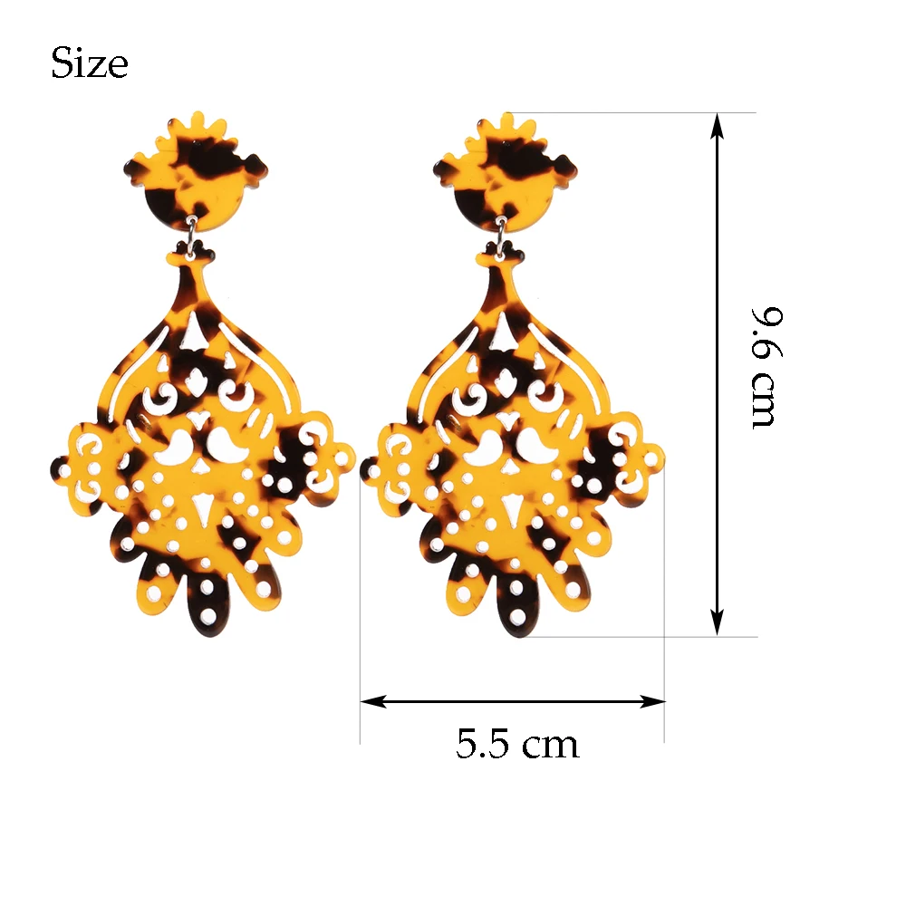 Fashion Dangle Earring Colorful Acetate jewelry Tortoiseshell Women\'s earrings Flamenco Dancers Accessories 2023 trend Wholesale