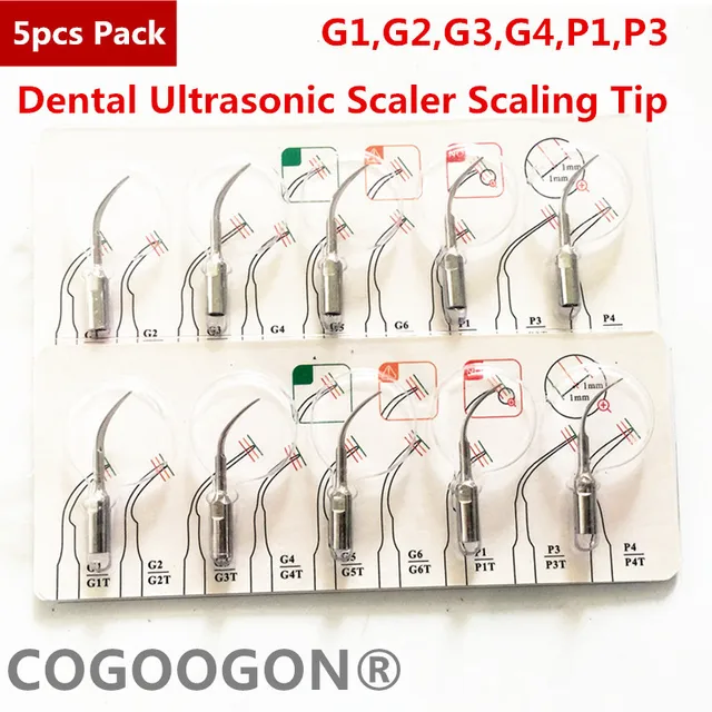 5 sztuk G1,G2,G3,G4,P1,P3 skaler dentystyczny porady Fit EMS dzięcioł skaler ultradźwiękowy rękojeść stomatologiczny skaler ultradźwiękowy skaler ultradźwiękowy skalowanie wskazówka