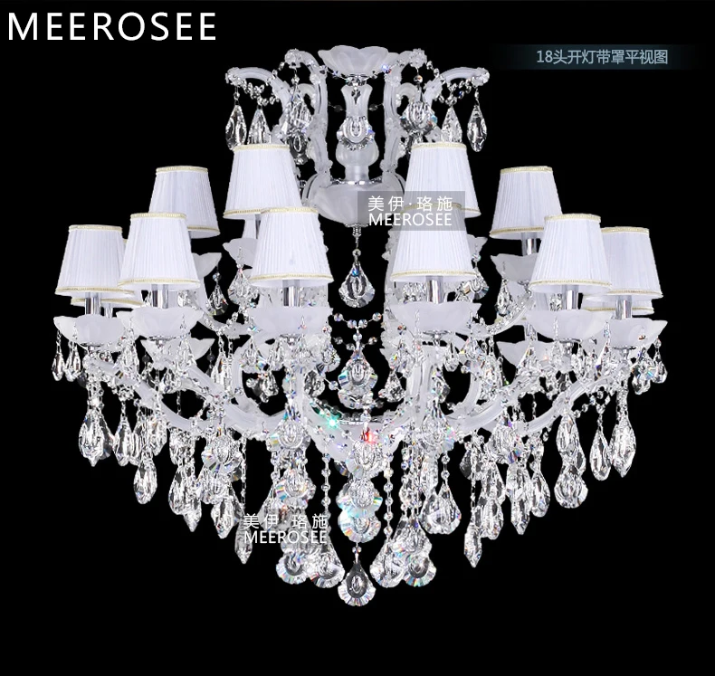

White Color Maria Theresa Crystal Chandelier Lights Indoor Lighting Fixture Large Pendant Lamp for Hotel 18 Lights Shade
