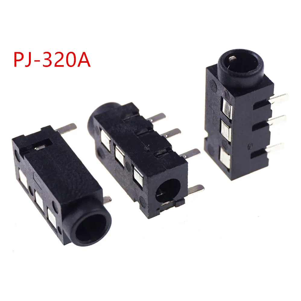 100pcs TRRS 3.5 mm audio Jack Connector Through Holes PCB Horizontal 4 contact 4 Conductor Right Angle No Internal Switch 4 Pole