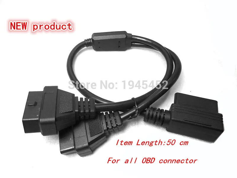 OBD II cable 16 Pin OBD 2 Splitter Adapter Extension Cable Male to Dual Female Y Connector obd2 extended interface line