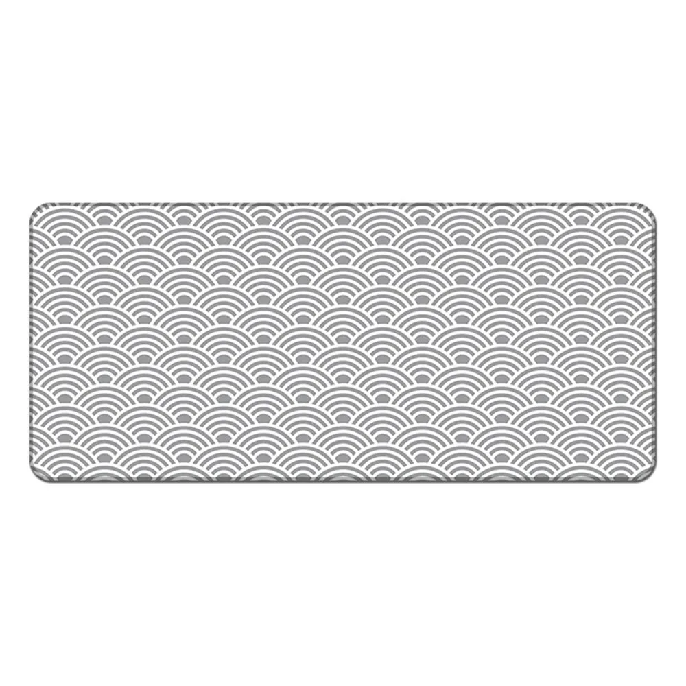 Pure Color Geometry Retro Wave Design Big Size Mouse Pad For Office House Gaming Use Non-slip Large Rubber Table Mat