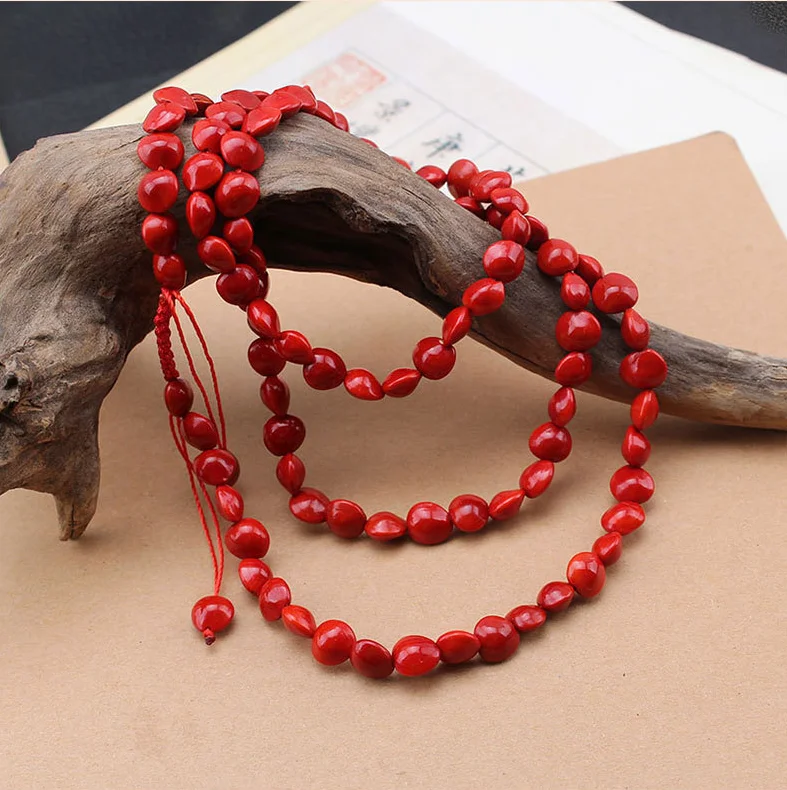 

Free Shipping HN00002 50Pcs/lot Natural Bodhi Necklace Acacia Beans Wristlet Red Beans Jewelry Women Wearing Wholesales