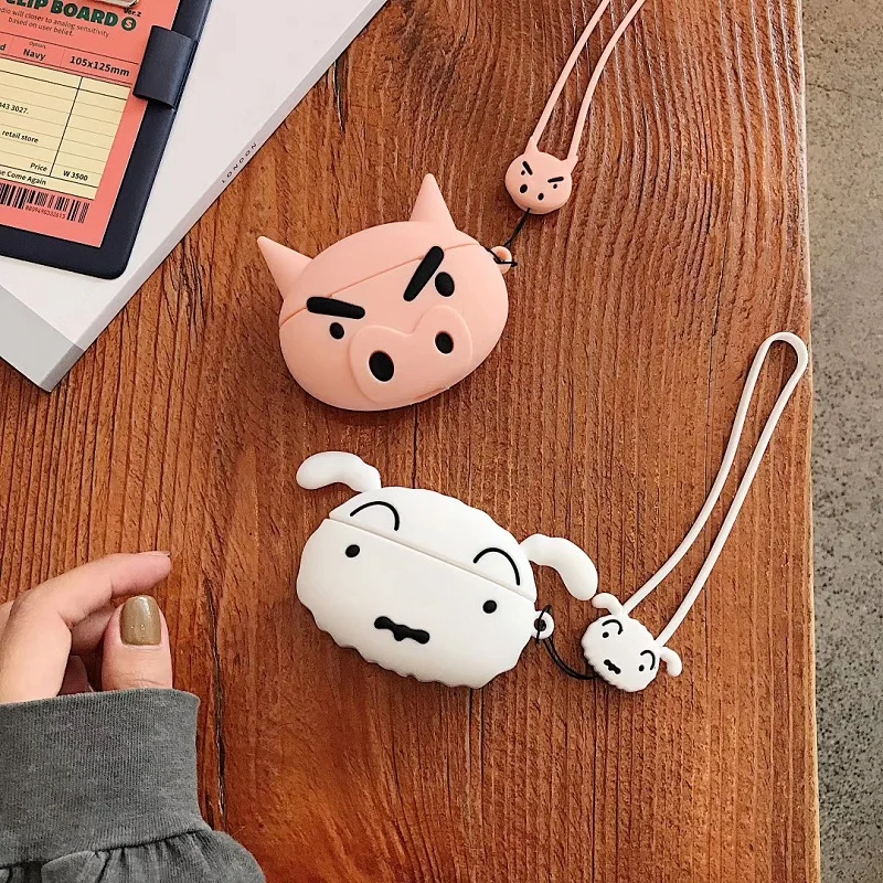 Soft Silicone Cartoon Cute BURIBURI/White Dog 3D Airpods 1/2/Pro Protective Case Buy One Get Corresponding Ring Free