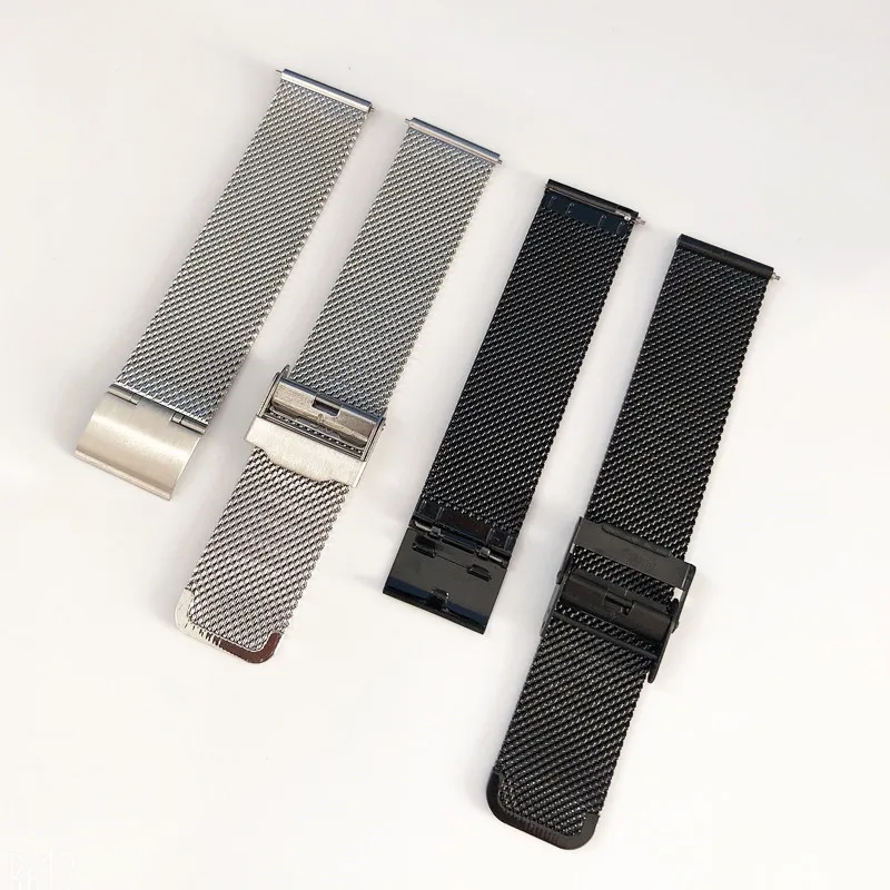 Stainless Steel Watch Band 18mm 20mm 22mm 12mm Strap Wristband Universal DW Watch Sport Watch Strap Replacement Wrist Mesh Belt