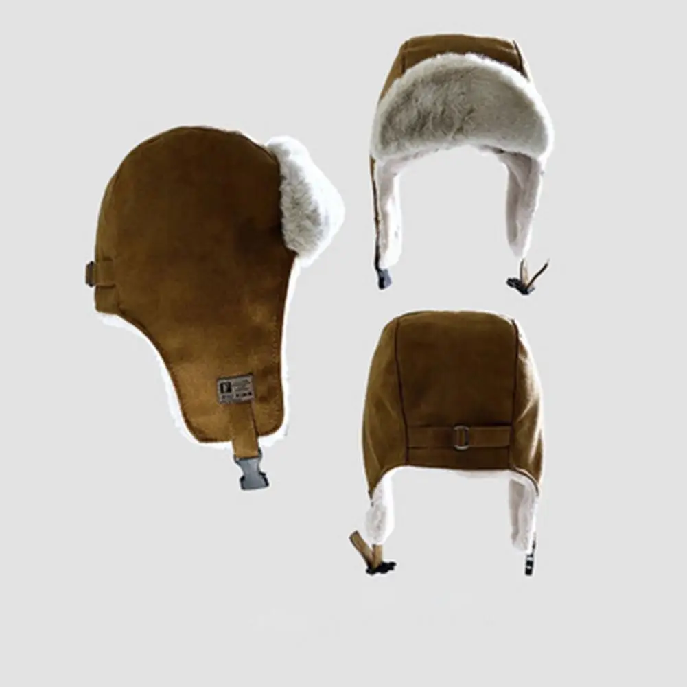 Unisex Winter Warm Hat Fleece Snow Bomber Trapper Hats Russian Ushanka Hats Keep Warm Ear Flap Pilot Trapper Caps