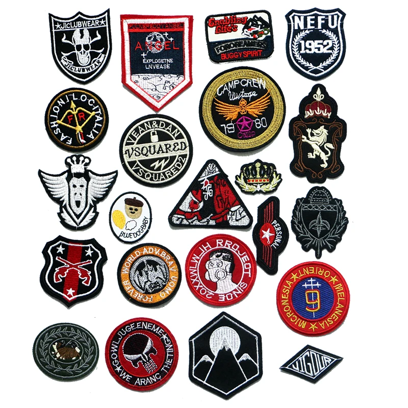 Shield Crown Logo Ironing And Sewing Patch Fabric Embroidery Patch Clothing Stripe DIY Clothing Sticker Decal