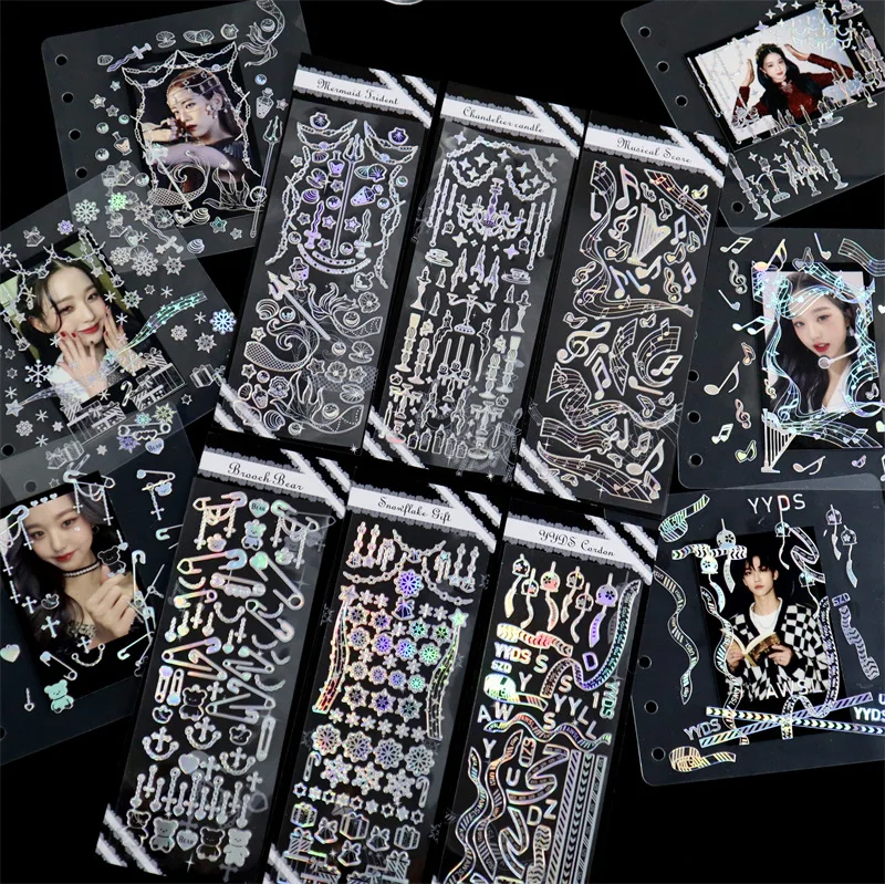MINKYS Neue Ankunft 3 stücke 6 stücke Kawaii Bär Band Laser Bling Aufkleber DIY Sammelalbum Aufkleber Konfetti Dekoration DIY Foto rahmen – Detail 10