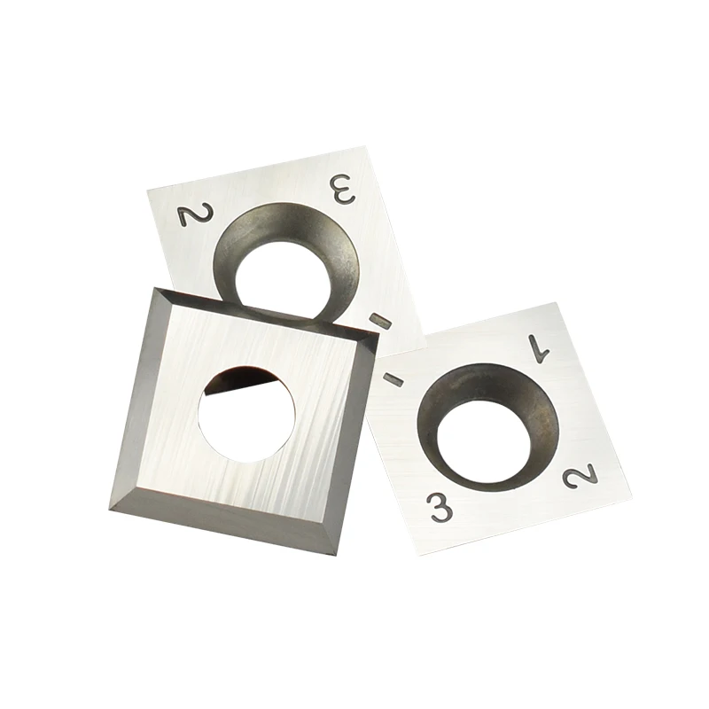 4-kantige quadratische runde Kantenklingen 1 Stück 2" Gesichtsradius Hartmetall-Spiraleinsatz 15x15x2,5 R30 für Holzbearbeitungsdrehmaschine Drehschneider – Detail 5
