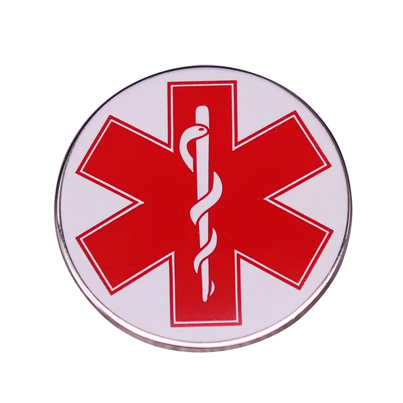 Red Star Of Life EMS EMT Badge Pin Paramedic Ambulance Service Accessories