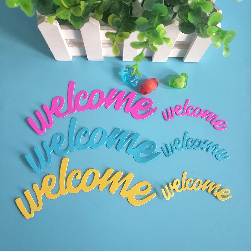 New and exquisite'welcome A-B' cutting dies photo album cardboard DIY gift card decoration embossing crafts