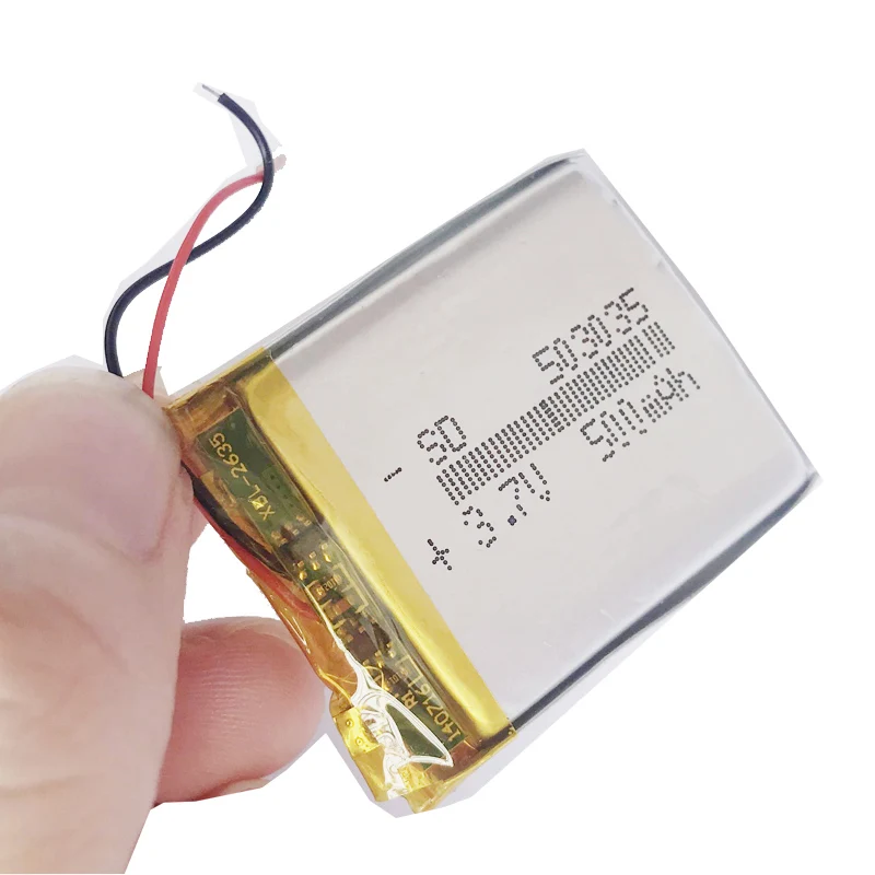 

503035 3,7 v 500mAh 35mm * 30mm * 5mm Размер перезаряжаемый литий-полимерный литий-ионный аккумулятор для смарт-часов