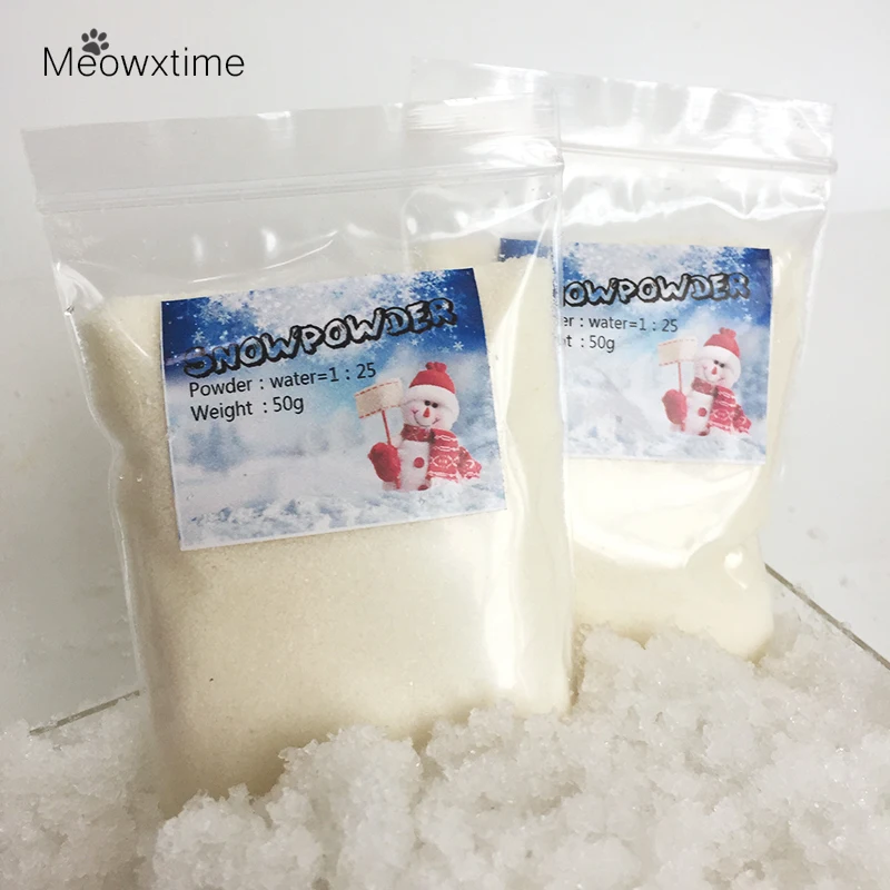 100g Mer Christmas Gift Make Your Own Decoration DIY Snowflake Powder Man-made Magic Home Decor Artificial Snow Powder Scene