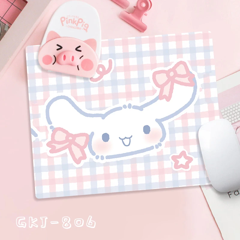 Sanrioed 26Cmx21Cm Kawaii Kuromi My Melody Cinnamoroll Small Square Mouse Pad Anime Cute Thicken Non-Slip Laptop Desk Mat