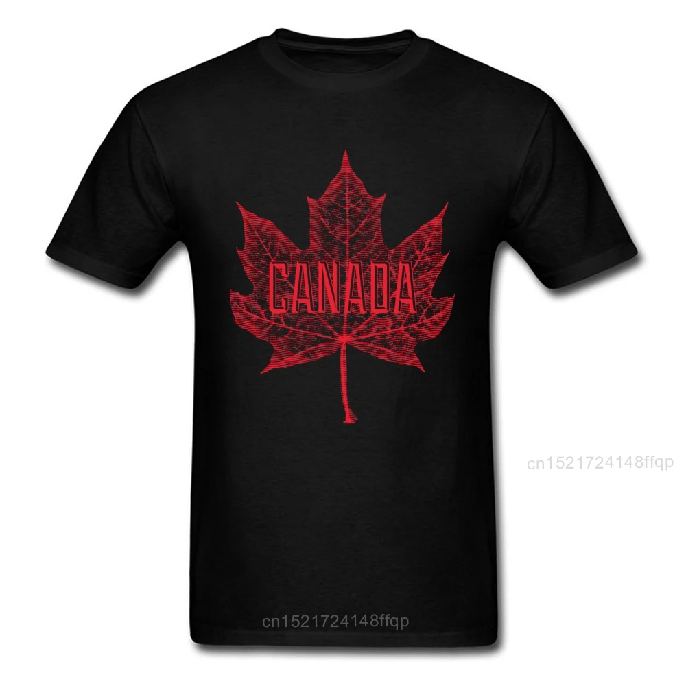 Printed Men T-shirt Canadian Maple Leaf Tshirt National Symbol T Shirt Father Day Gift Clothes Cotton Black Red Top Tees Hip Hop