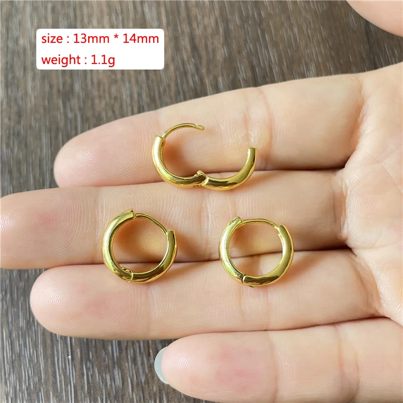 JunKang 13*14mm copper silver golden gun black rose smooth ear buckle DIY men's jewelry accessories