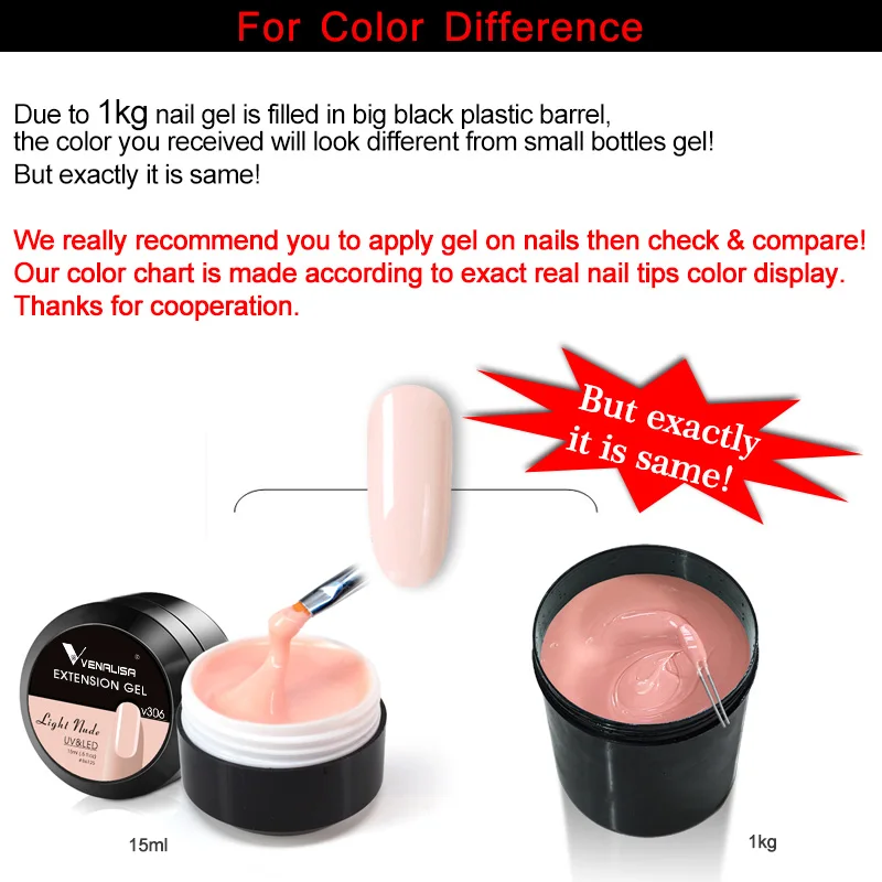 VENALISA UV-LED-Gel 1 kg Bulk Builder Extension Jelly Gel Crystal Transparent 12 Camouflage Jelly Color Selbstnivellierendes Nagelgel – Detail 6