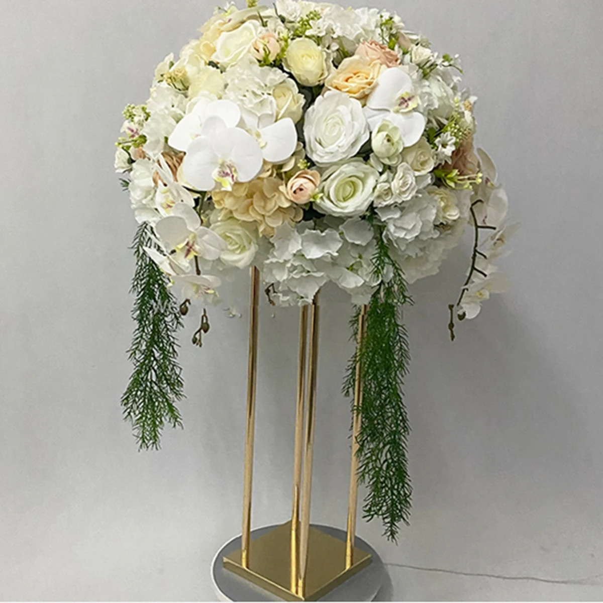 12pcs)Factory Price Flower Balls Wreath Ring Flower Runner Table Centerpieces for Wedding Table SAB0948