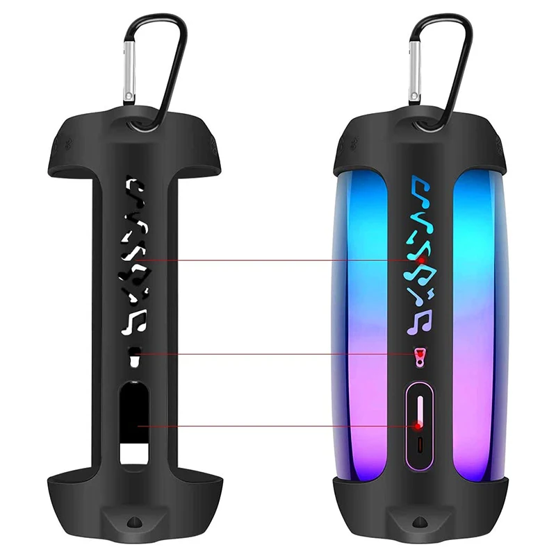 ZOPRORE-Capa De Silicone Para Alto-falante Bluetooth JBL Pulse 4, Bolsa De Armazenamento De Viagem, Alça De Ombro, Mosquetão