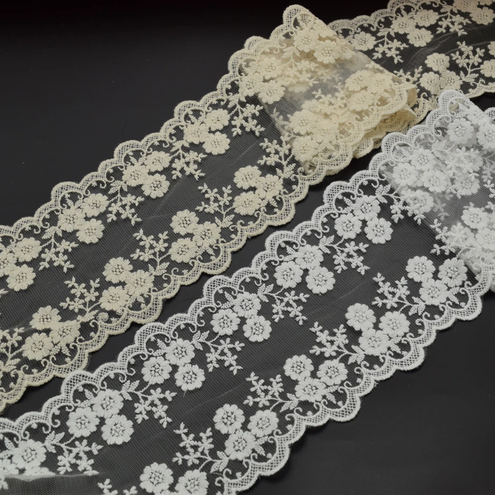 

28yardS Vintage Style Cotton Embroidery Lace Trim for DIY craft sewing width 12cm