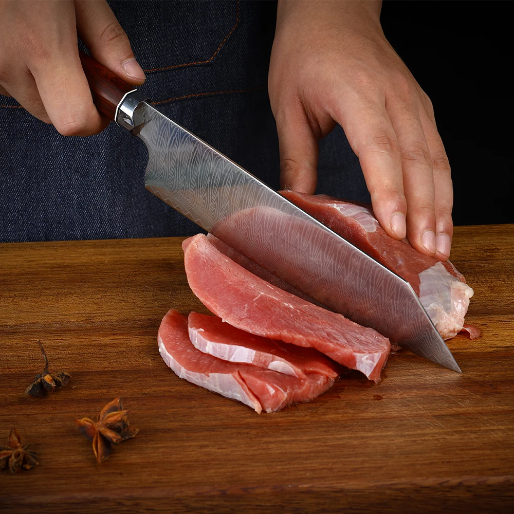 WAK Professional 67 Layers Damascus Steel Japanese Chef Knife 8.5\'\' Sharp Kitchen Kiritsuke Knife For Vegetables Fish Sashimi