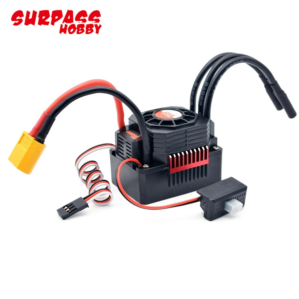 Surpass Hobby Waterproof 25A 35A 45A 60A 80A 120A 150A Brushless ESC Speed Controller XT60 Plug For 1/8 1/10 1/12 RC Car Toys