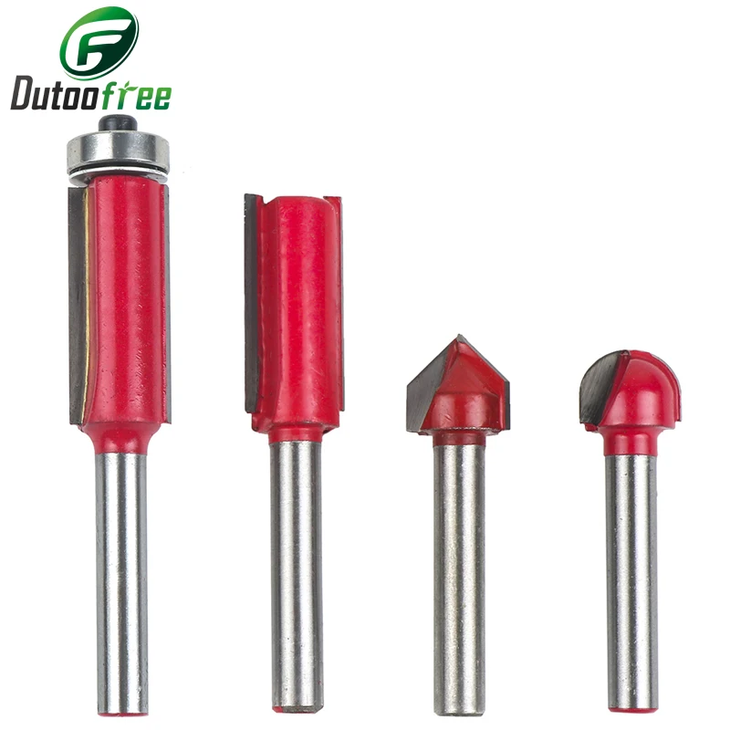6.35mm 1/4 "Set di punte per Router con punta in carburo di tungsteno con codolo in utensili per la lavorazione del legno