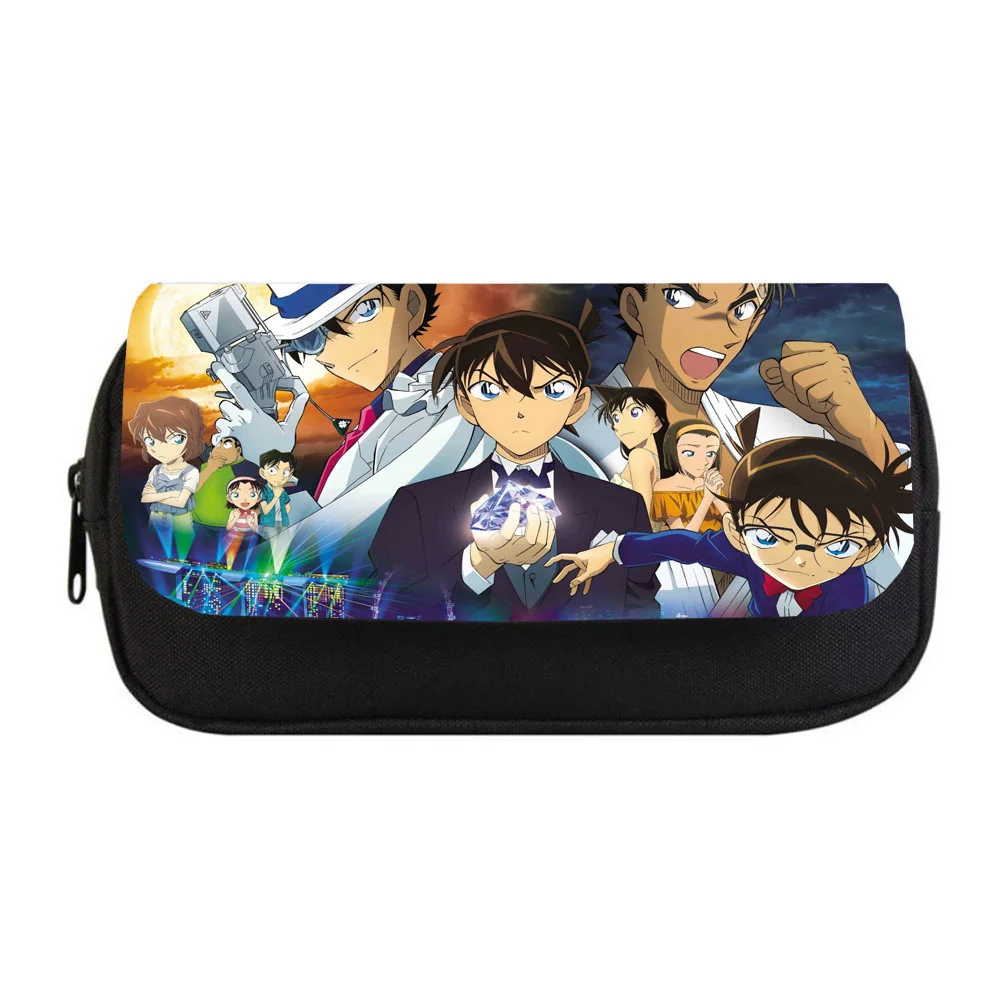 Student Etui Anime Detective Conan Potlood Vrouwen Make-Up Tas Kind Jongens Meisjes Etui Dubbele Rits Potlood Tas