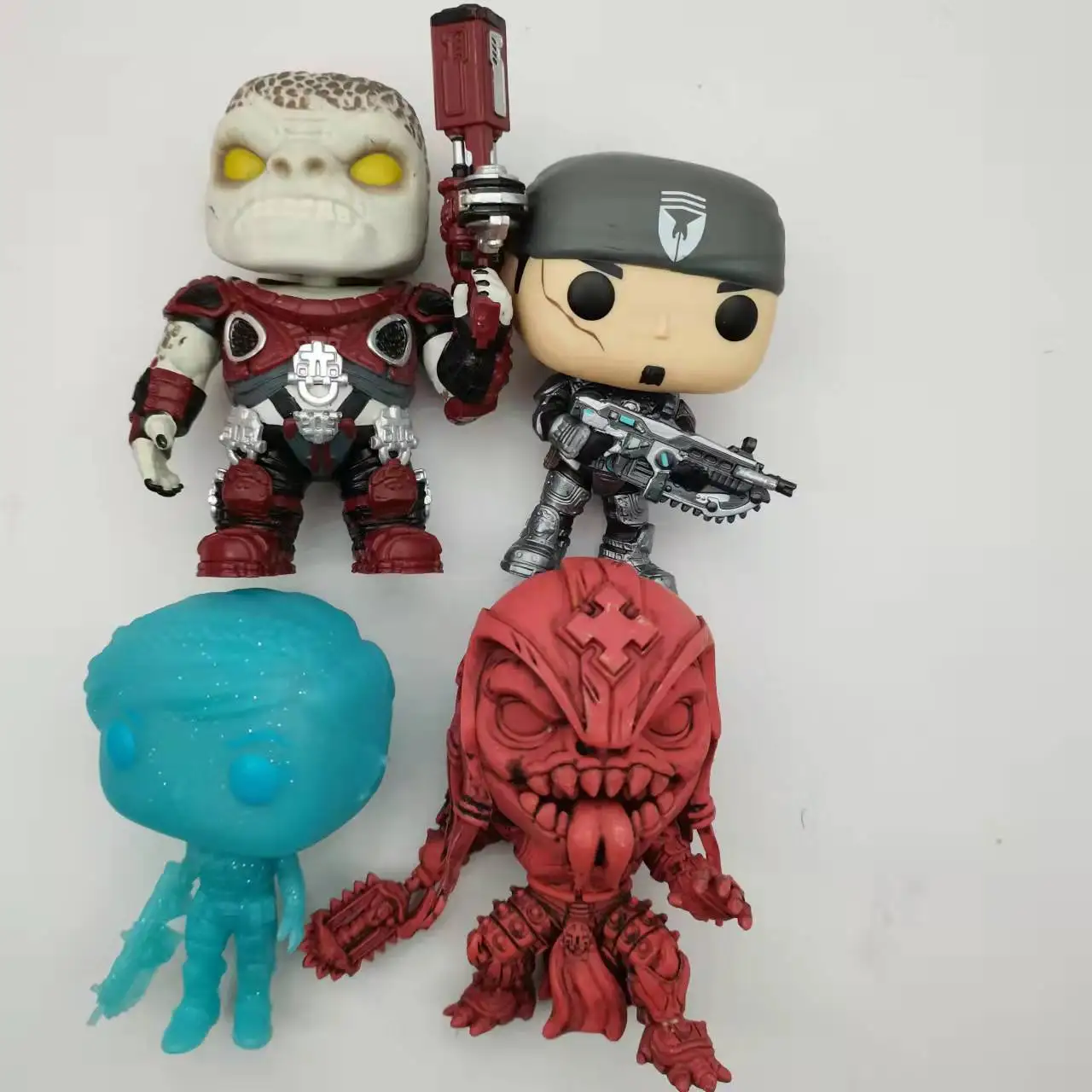 Figuras de acción Gears of War, videojuego Kait Diaz, brillante, azul, LE Skorge, Excl Boomer de vinilo de Marcus Fenix, coleccionables, sin caja