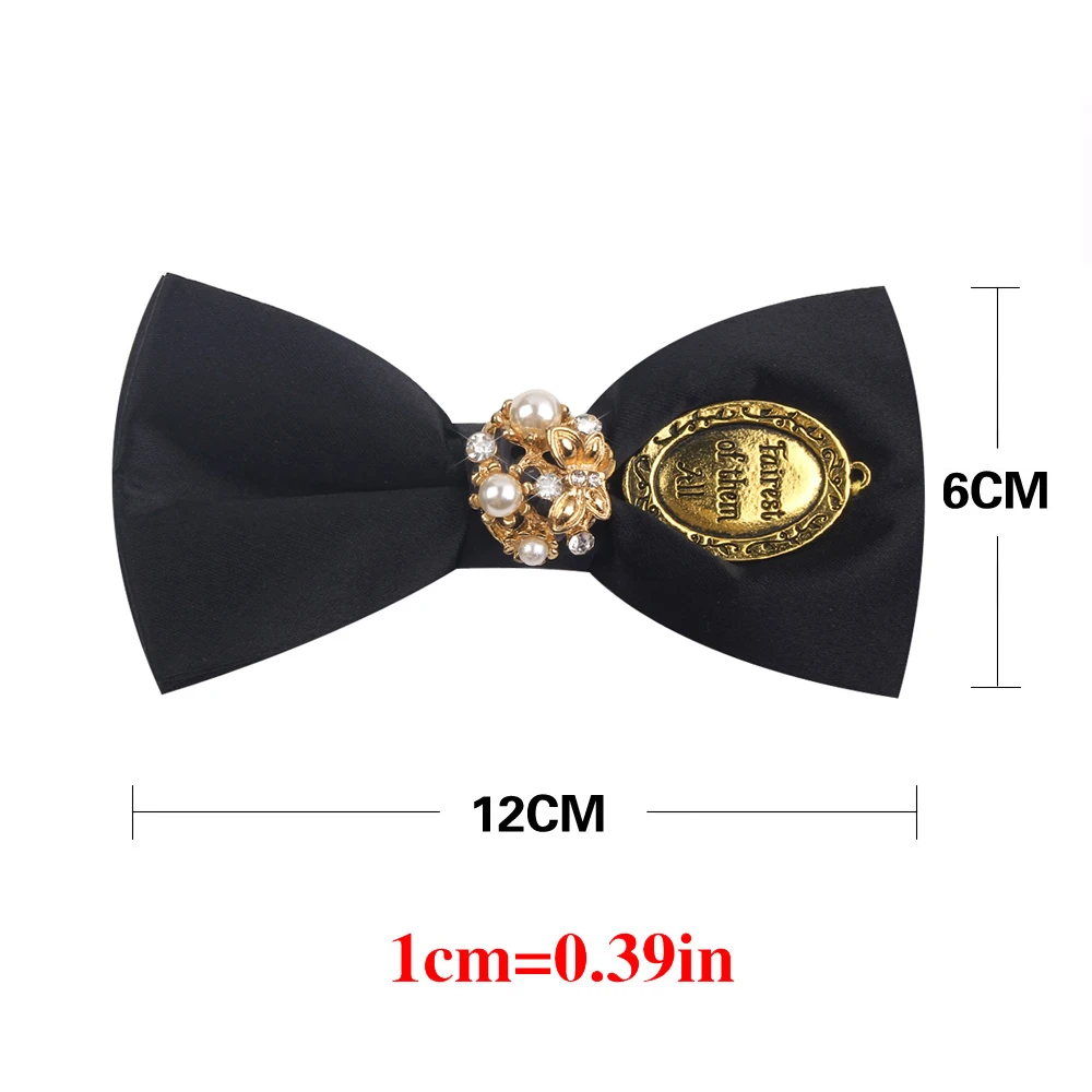 Original Design Bow Tie Handmade Men\'s Bow ties For Wedding Party Metal Golden Wolf Two Layer Neck Bowtie Fashion Solid Tie