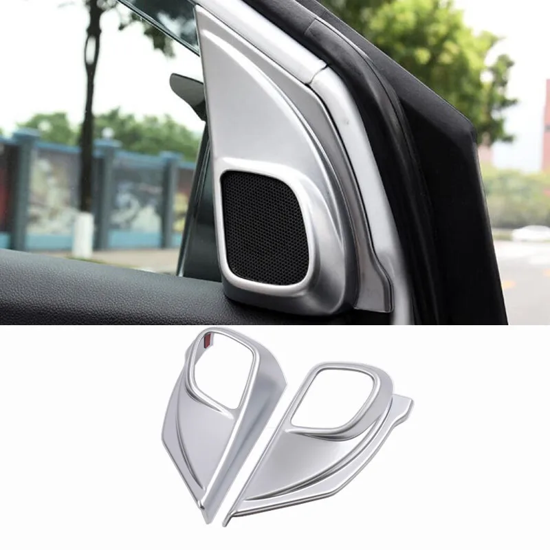 

ABS Chrome Interior accessories Car Front A-Pillar Door Stereo Speaker Decoration Trim Frame Cover For Honda CRV CR-V 2012-2016