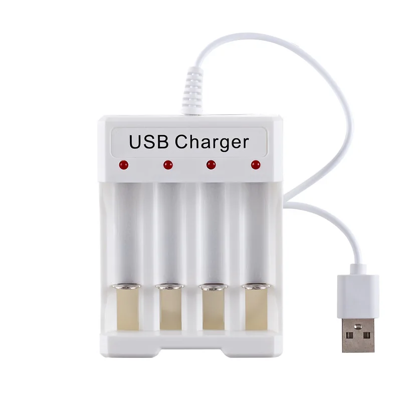 

4 Slots USB Fast Charge AA AAA Battery Charger For Rechargeable Nimh Nicd Battery Station Charging Adapter DC1.2V 250mA