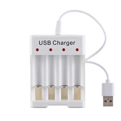 4 Slots USB Fast Charge AA AAA Battery Charger For Rechargeable Nimh Nicd Battery Station Charging Adapter DC1.2V 250mA